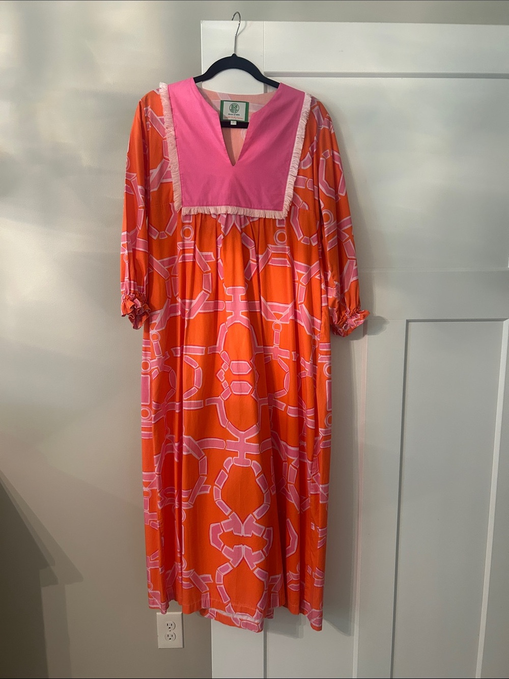 Pink & Orange Patterned Women's Dress